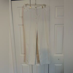 St John Chic Ivory  Trousers with Gold Accents